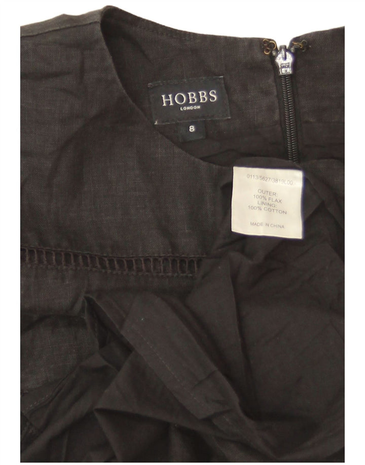 Женское базовое платье без рукавов Hobbs UK 8, маленькое черное льняное платье