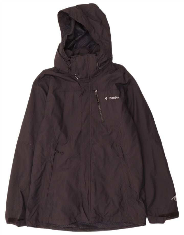 COLUMBIA Мужская ветровка с капюшоном Omni-Tech UK 38, средний черный нейлон