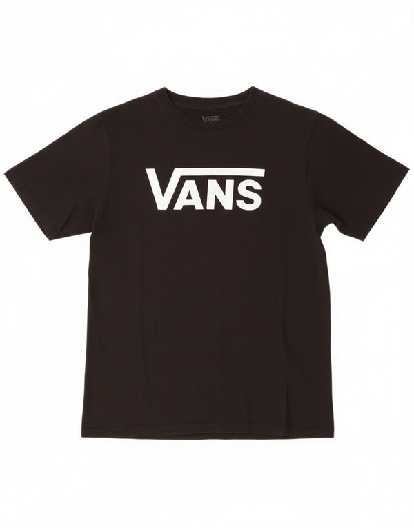 Футболка классического кроя с рисунком Vans для мальчиков, топ 13–14 лет, размер XL, черный хлопок