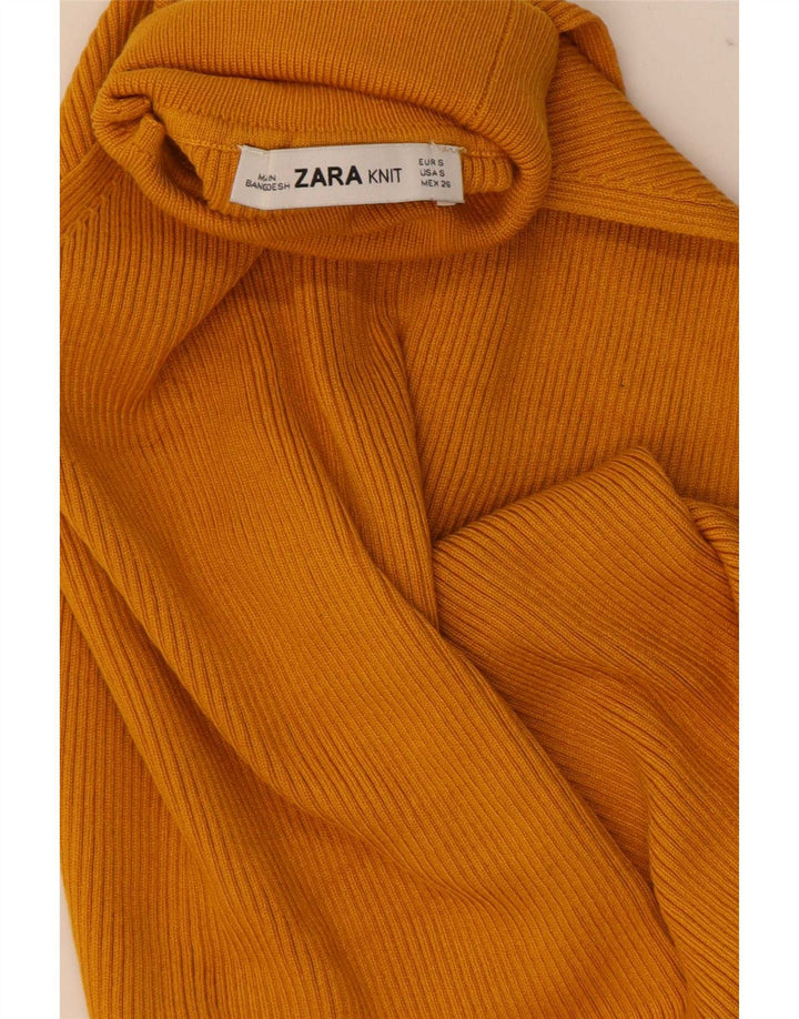 Женский укороченный топ с лямкой на бретельках Zara UK 8, маленький желтый