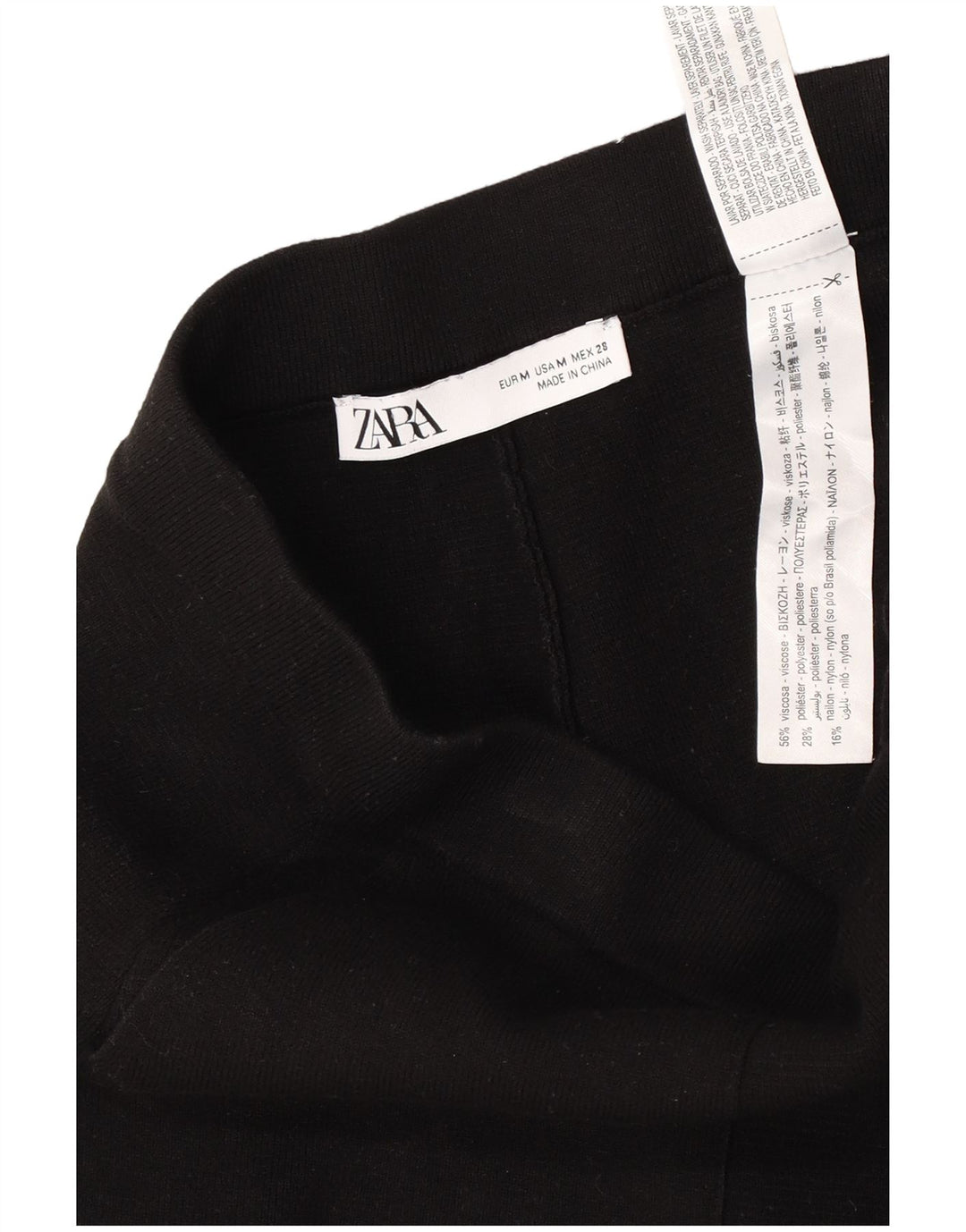 Женские укороченные брюки Zara Medium W28 L24 Черные из вискозы