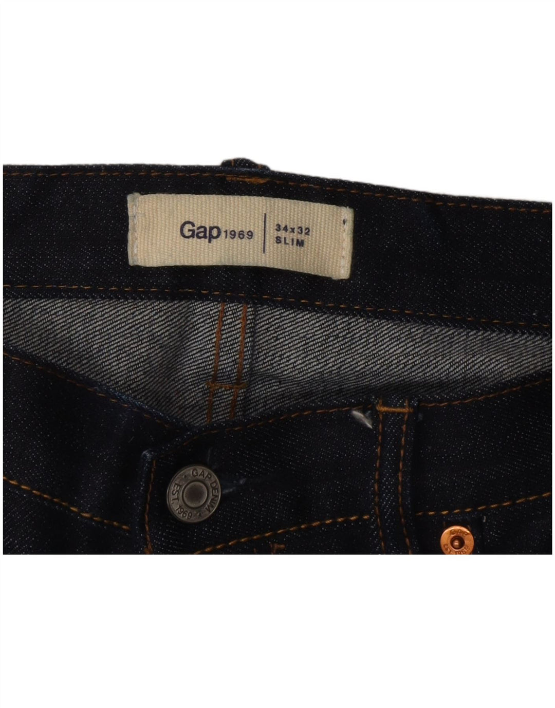 Мужские узкие джинсы Gap W34 L32, темно-синий, хлопок