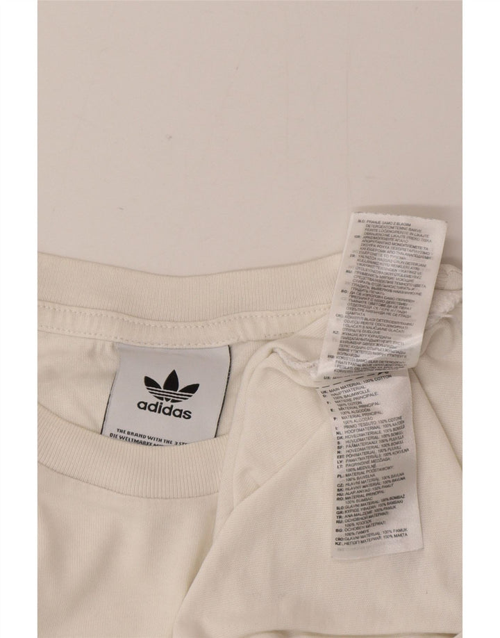 Adidas Мужская футболка с рисунком Топ среднего размера, белый хлопок