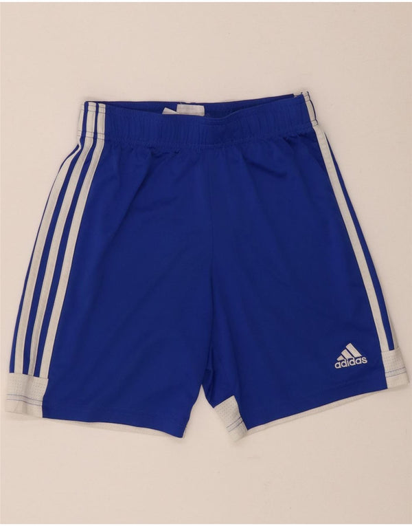 Спортивные шорты Adidas Climalite для мальчиков 11–12 лет, синие, полиэстер с цветными блоками