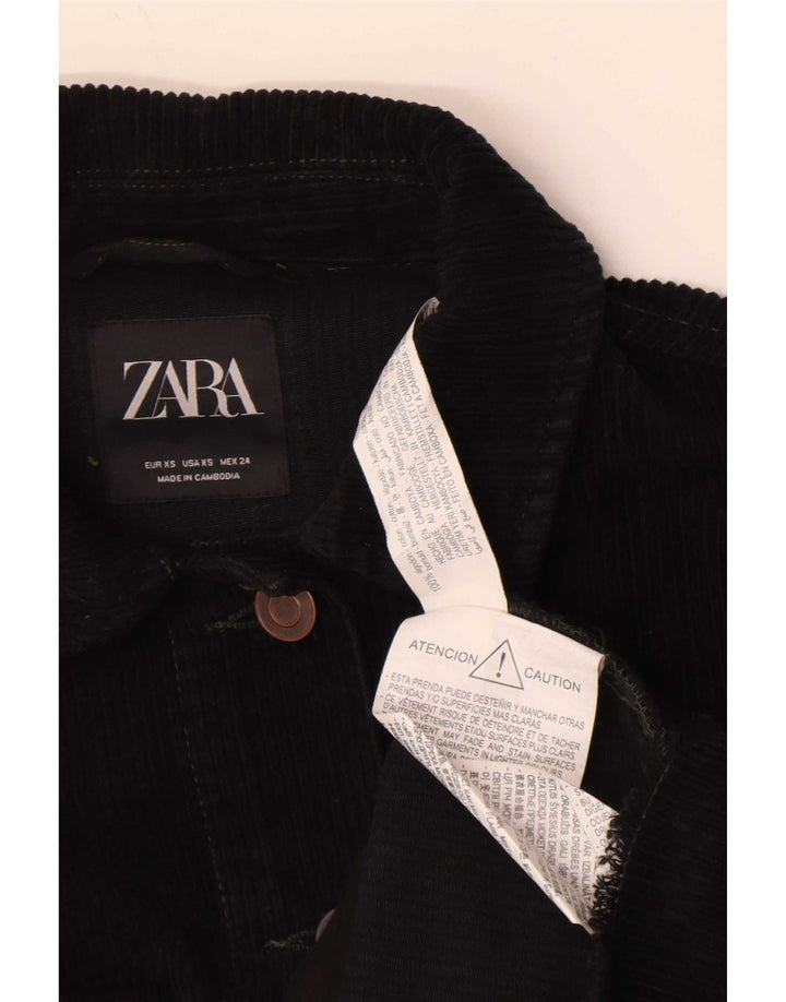 Женская вельветовая куртка оверсайз Zara UK 6 XS, черный хлопок