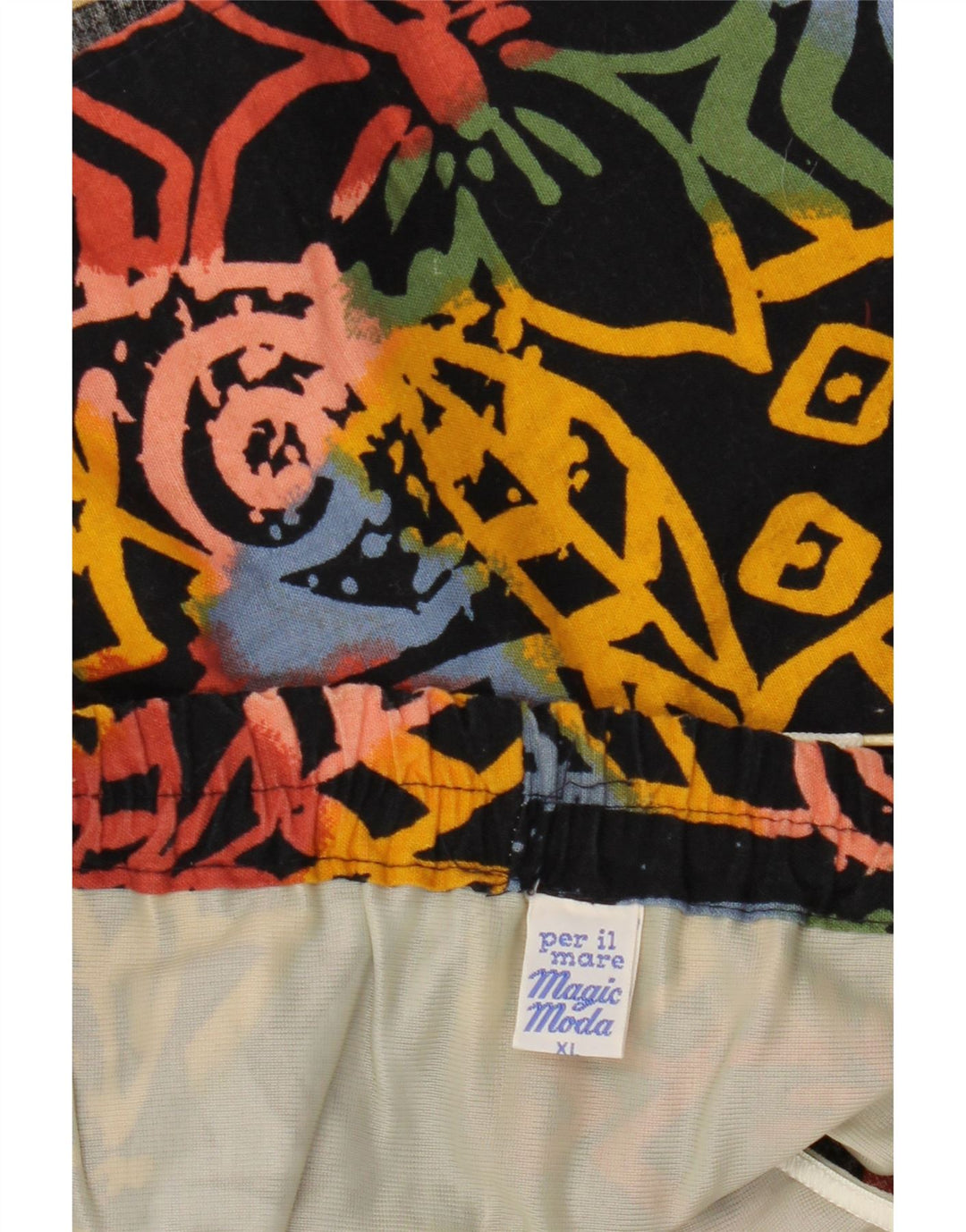 Мужские шорты для плавания VINTAGE XL, черный цветочный хлопок, хлопок