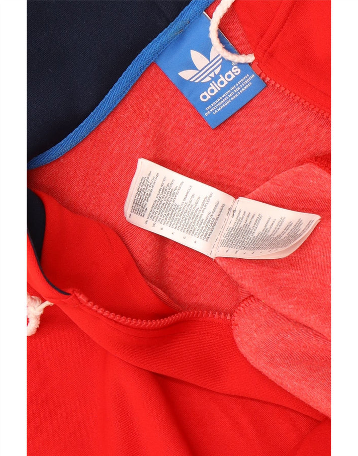 Мужской свитер с капюшоном на молнии Adidas XL, красный полиэстер