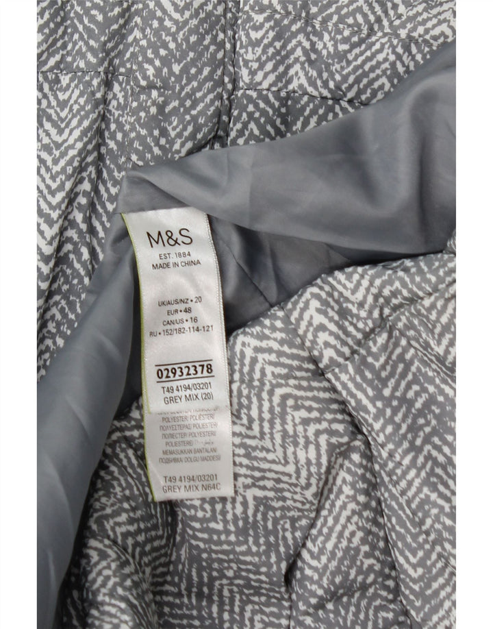Женская стеганая куртка Marks & Spencer UK 20 2XL Серый полиэстер с узором "в елочку"
