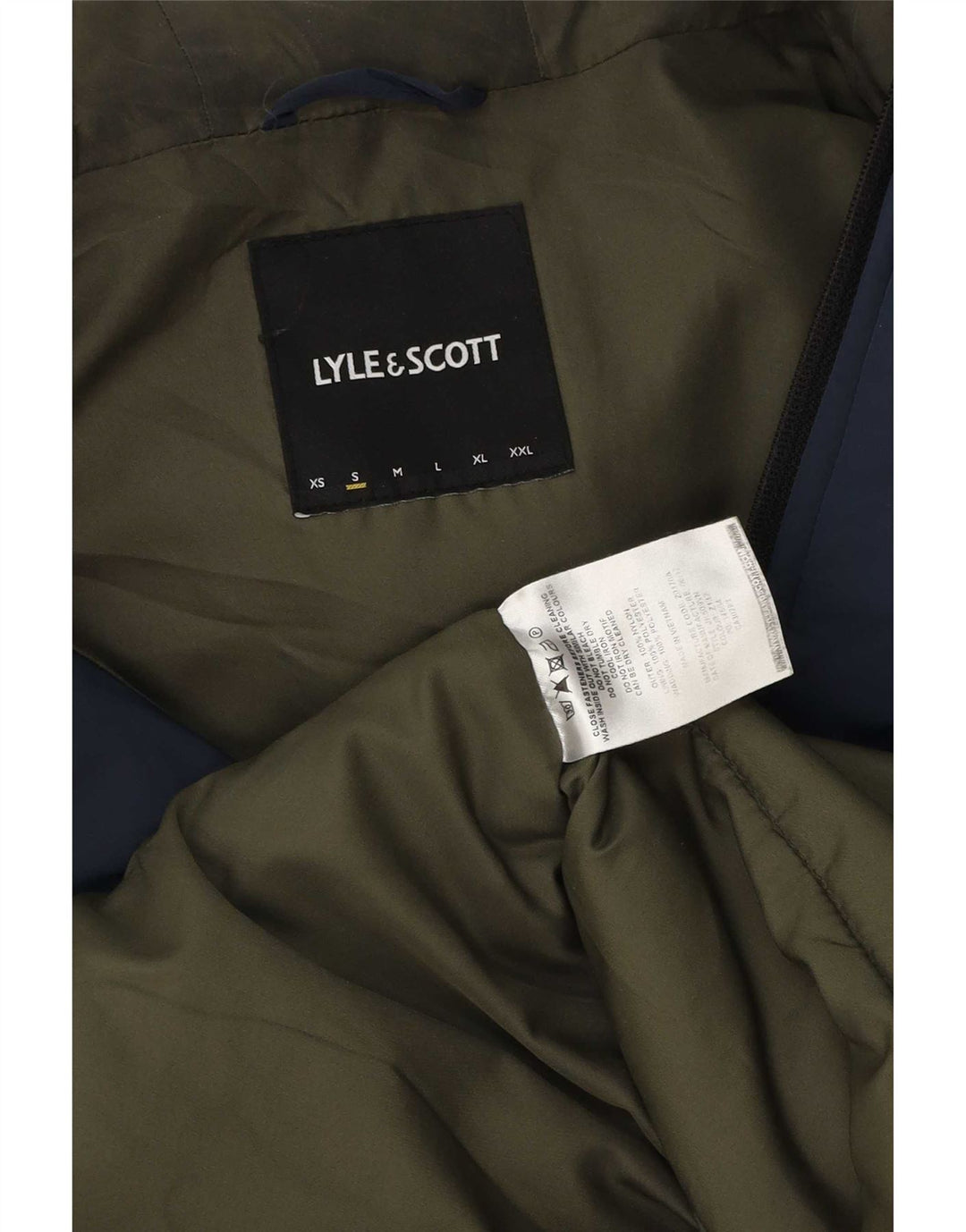 Мужская стеганая куртка с капюшоном Lyle & Scott UK 36, маленькая, темно-синяя, нейлон