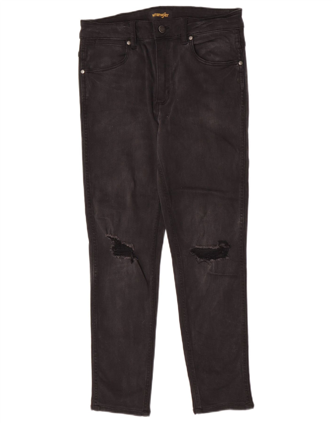 Женские потертые узкие джинсы Wrangler W30 L26, черный хлопок