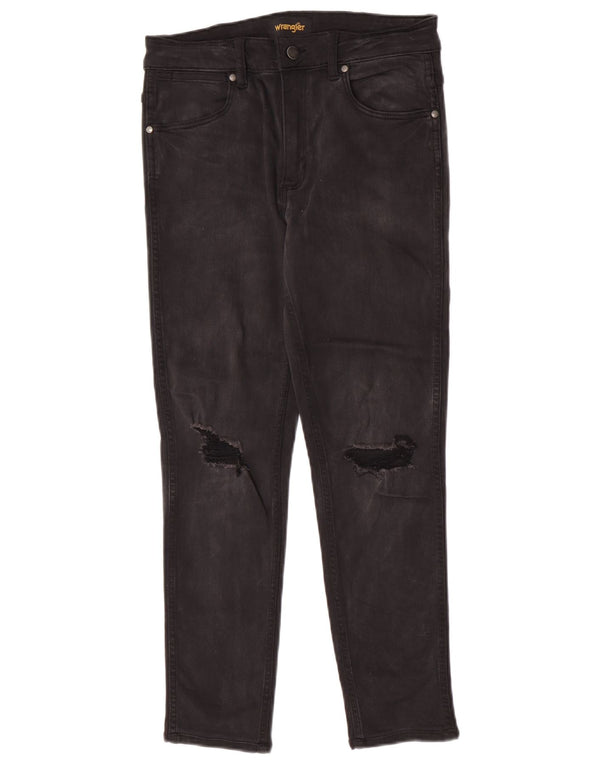 Женские потертые узкие джинсы Wrangler W30 L26, черный хлопок