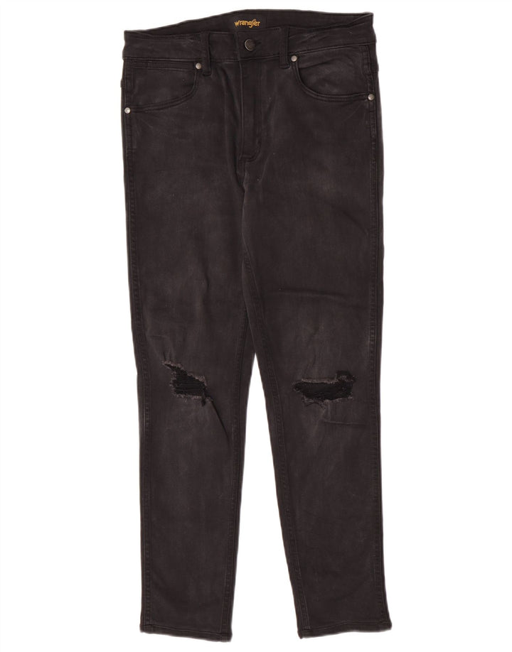 Женские потертые узкие джинсы Wrangler W30 L26, черный хлопок