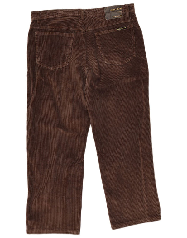 Мужские прямые вельветовые брюки CROWN IT 54 2XL W36 L27 коричневые, хлопок