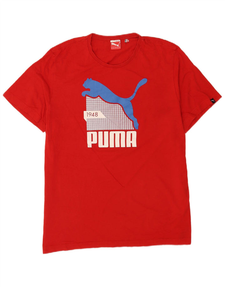 Мужская футболка с рисунком Puma 2XL, красный хлопок
