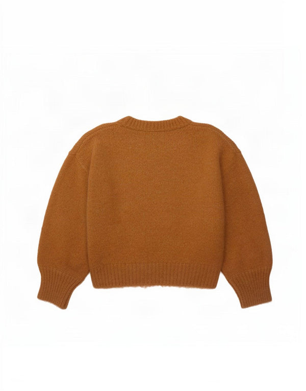 Женский укороченный джемпер с круглым вырезом Zara UK 16, большой коричневый нейлон