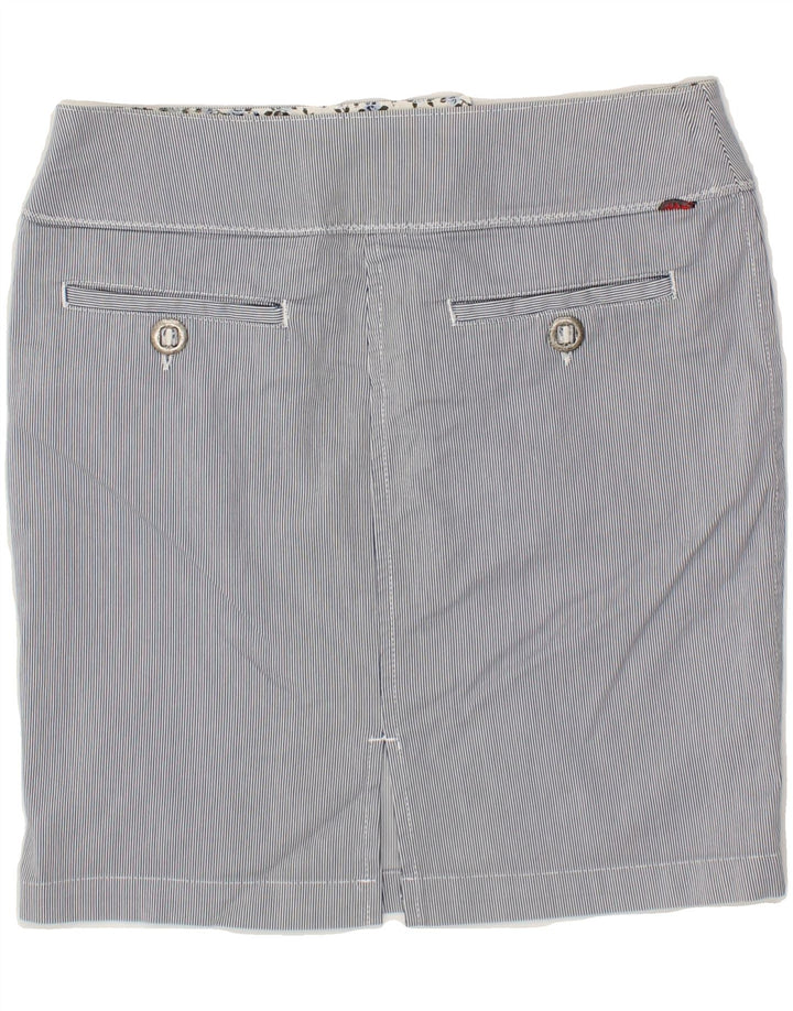 SLAM Womens Straight Skirt IT 42 Medium W32  Grey Pinstripe Cotton Vintage Slam and Second-Hand Slam from Messina Hembry 