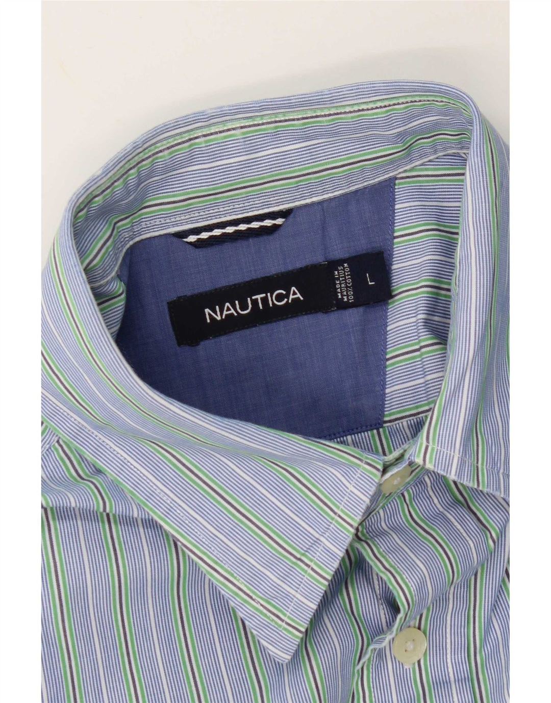 Мужская рубашка Nautica из хлопка в большую синюю полоску