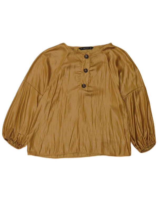 Женская блузка с рукавом 3/4 Zara UK 12, средний бежевый