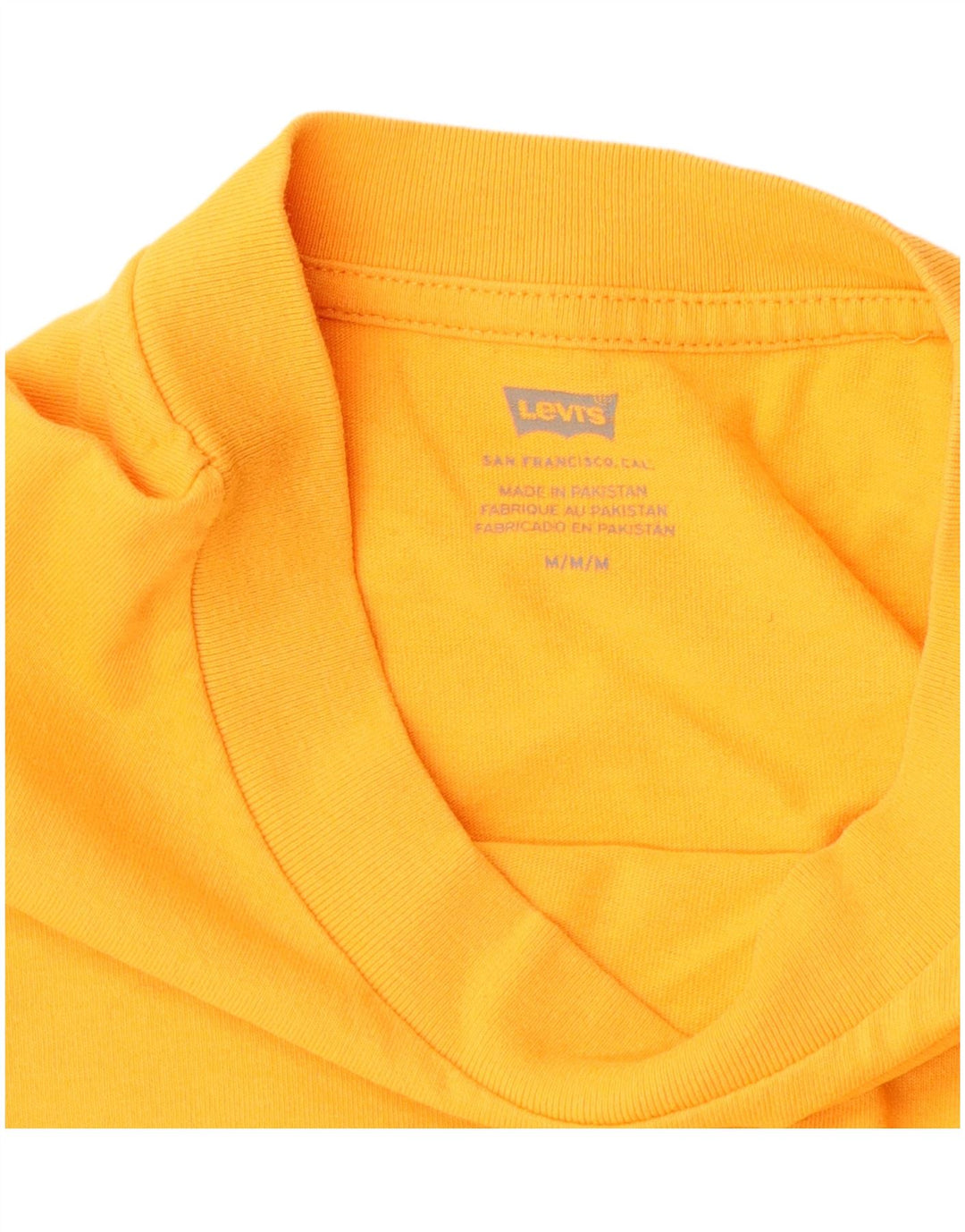 LEVI'S Womens Crop T-Shirt Top UK 14 Medium Yellow Cotton