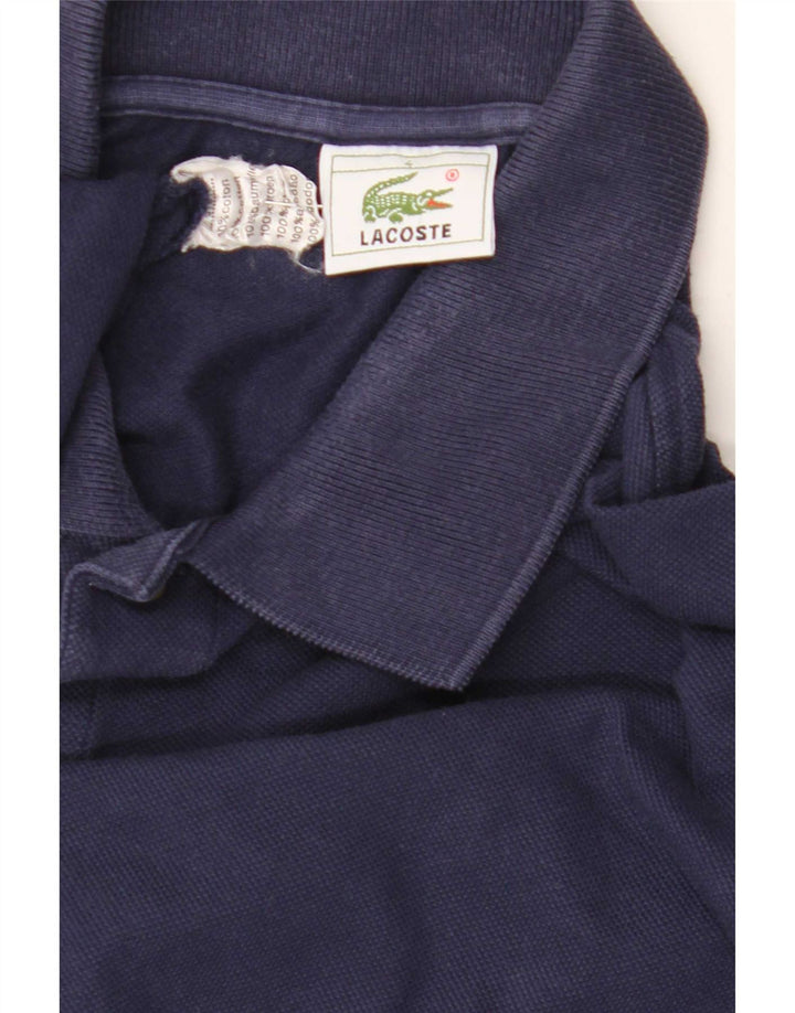 Мужская рубашка-поло с длинным рукавом Lacoste, размер 4, средний темно-синий