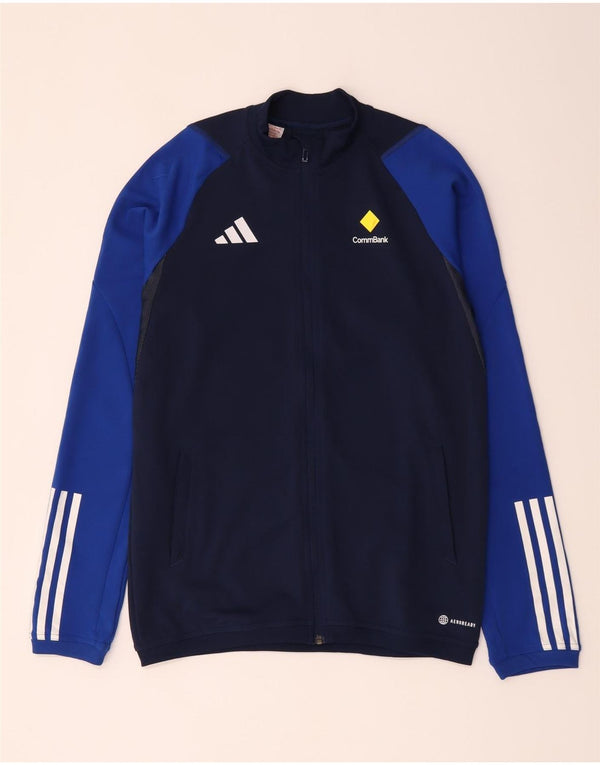 Adidas Boys Aeroready Tracksuit Top Jacket 15-16 Years Navy Blue