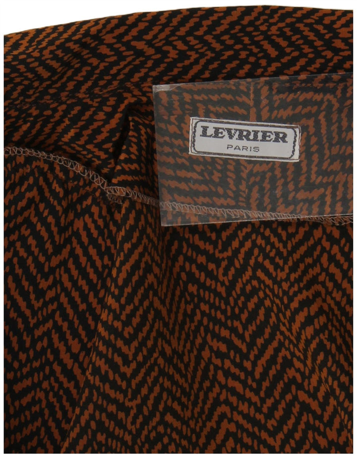 Винтажная женская укороченная блузка-рубашка с коротким рукавом, Великобритания, 8, маленькая коричневая елочка