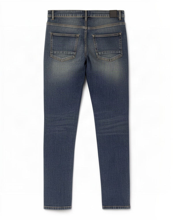 Мужские потертые узкие джинсы Bench W34 L32, синий хлопок