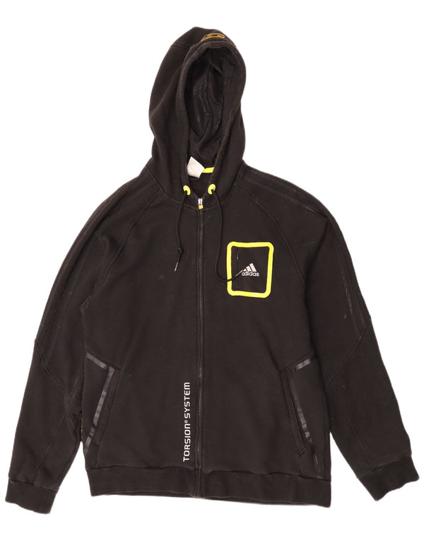 Мужской свитер с капюшоном Adidas на молнии с графическим рисунком XL, черный хлопок