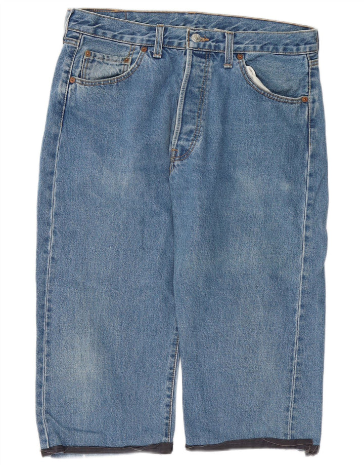 Мужские джинсы-капри LEVI'S 501 W34 L19 синие, хлопок