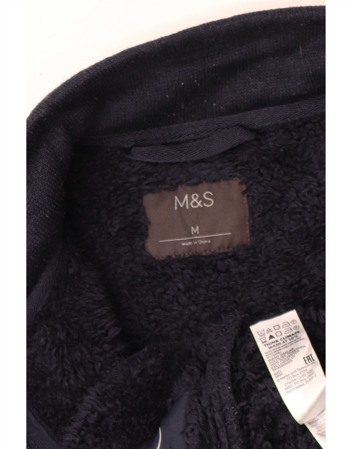 Мужской спортивный костюм шерпа Marks & Spencer, верхняя куртка среднего размера, темно-синий, полиэстер