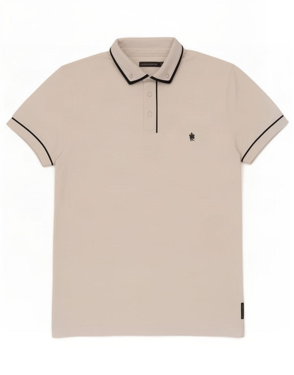 French Connection Mens Polo Shirt Large White Cotton