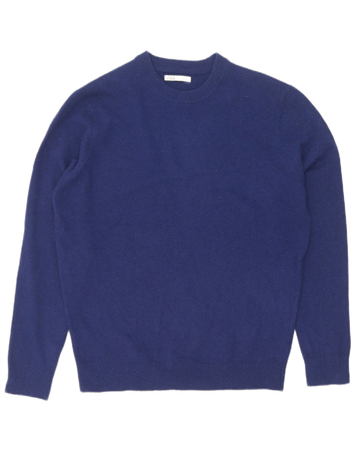 Мужской джемпер с круглым вырезом Zara, средний синий