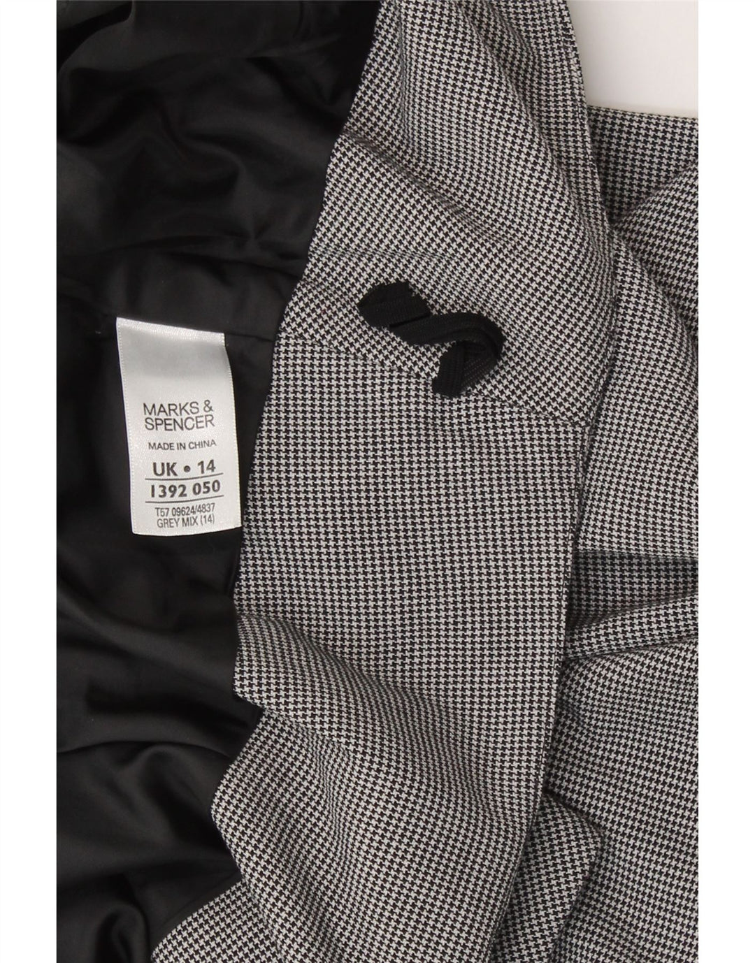 Женская юбка-карандаш Marks & Spencer UK 14, большая W32, серая с узором "гусиные лапки"
