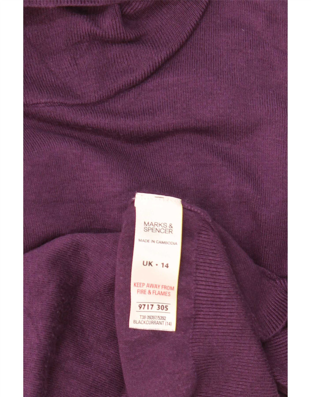 Женский джемпер с высоким воротником Marks & Spencer UK 14, средний фиолетовый вискозный цвет