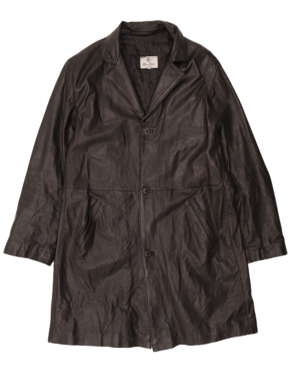 Мужское кожаное пальто Mira Furs IT 54 2XL Черное кожаное