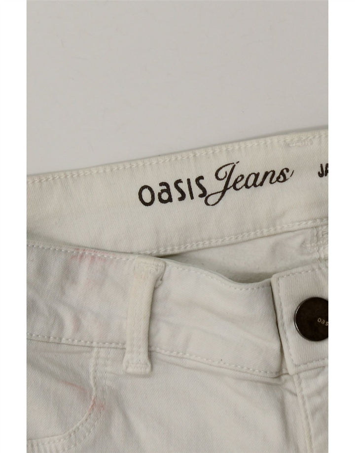 Женские джинсовые шорты Oasis UK 12 Medium W28 Белый хлопок