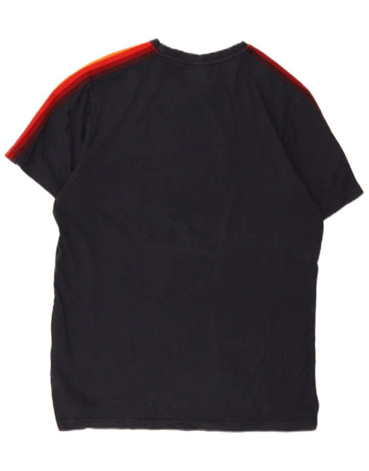 Мужская футболка Ellesse Top среднего размера, темно-синяя, хлопковая с цветными блоками