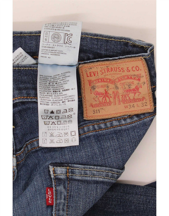 Мужские джинсы Levi's Slim 511 W34 L32 синие, хлопок