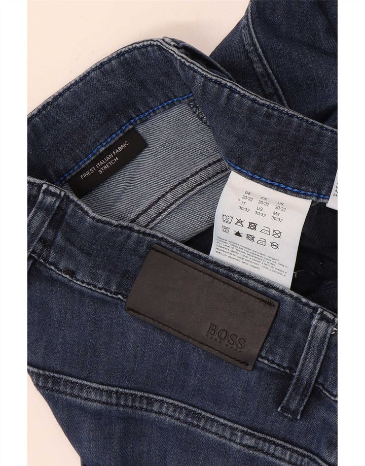 Мужские узкие джинсы Hugo Boss W30 L29 темно-синие, хлопок