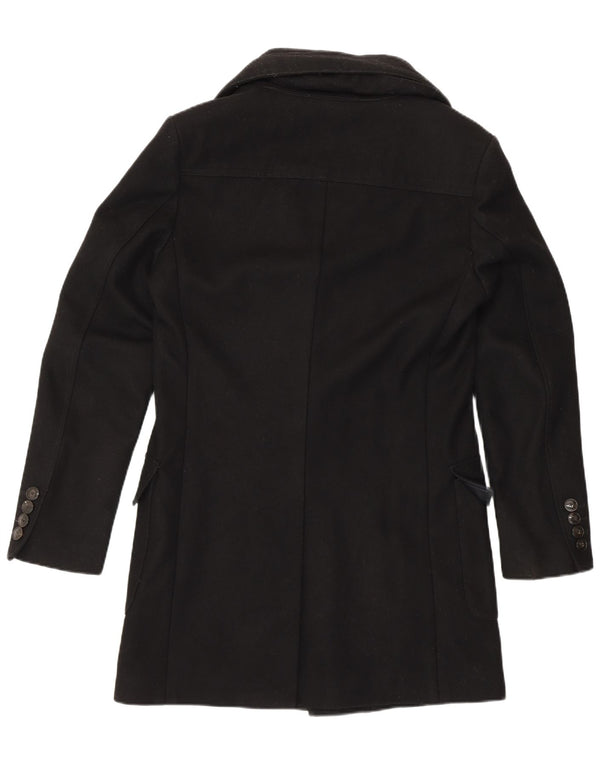 Мужское пальто Zara UK 36, маленькое черное шерстяное пальто