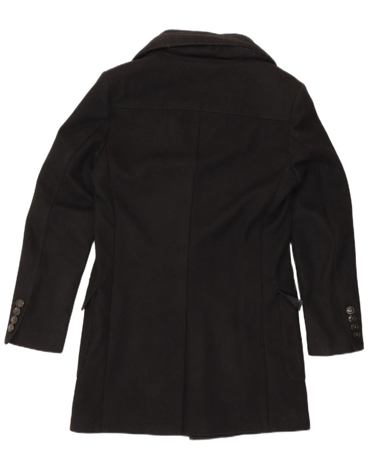 Мужское пальто Zara UK 36, маленькое черное шерстяное пальто