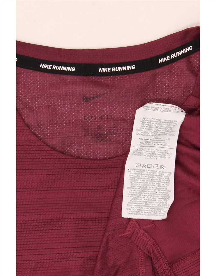 Мужская футболка Nike Dri Fit из полиэстера в большую бордовую полоску