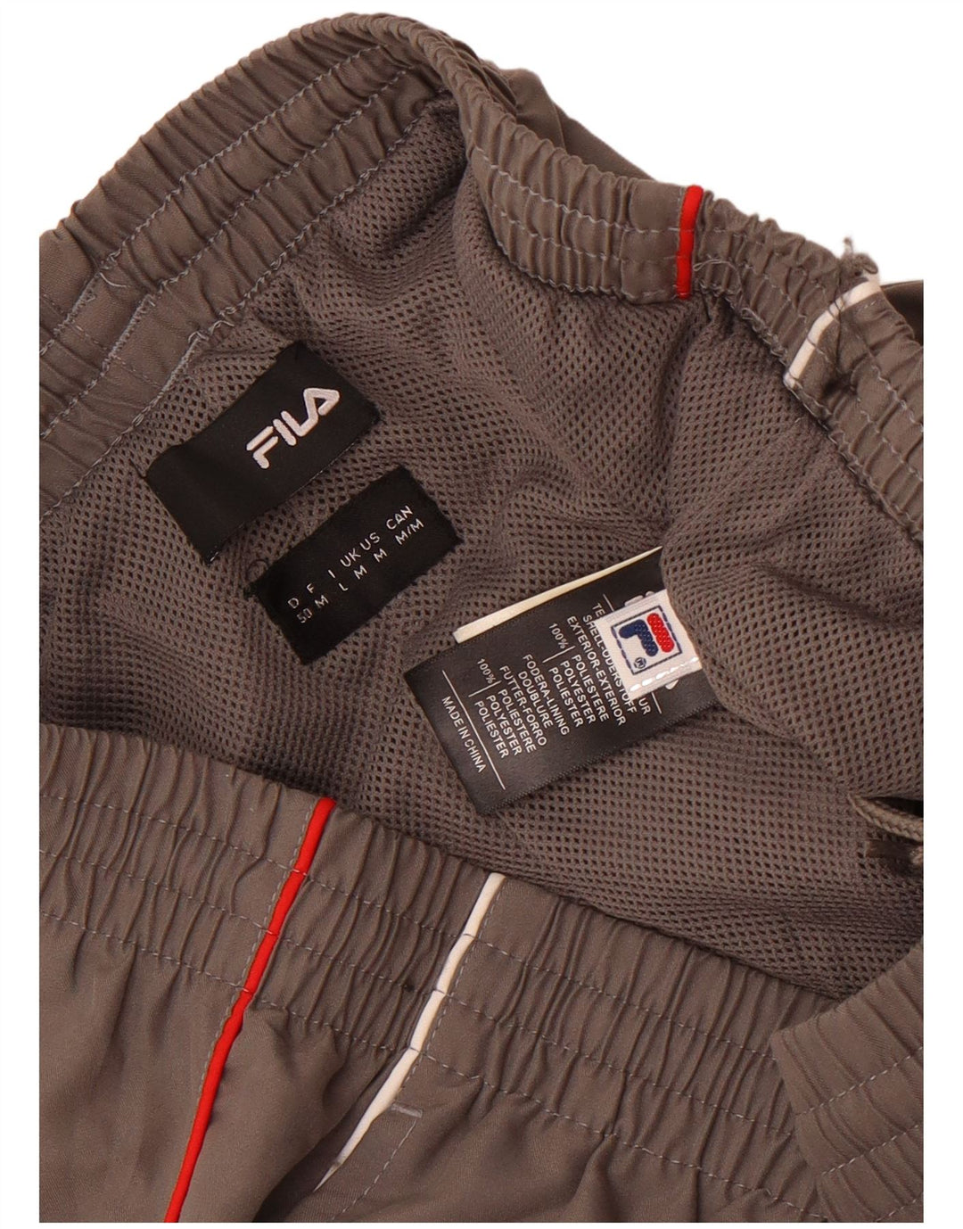 Fila Мужские спортивные брюки из полиэстера среднего серого цвета