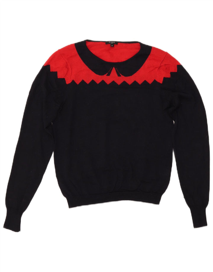 Женский джемпер с вырезом «лодочка» HOBBS, Великобритания, 10, маленький, темно-синий, с цветными блоками