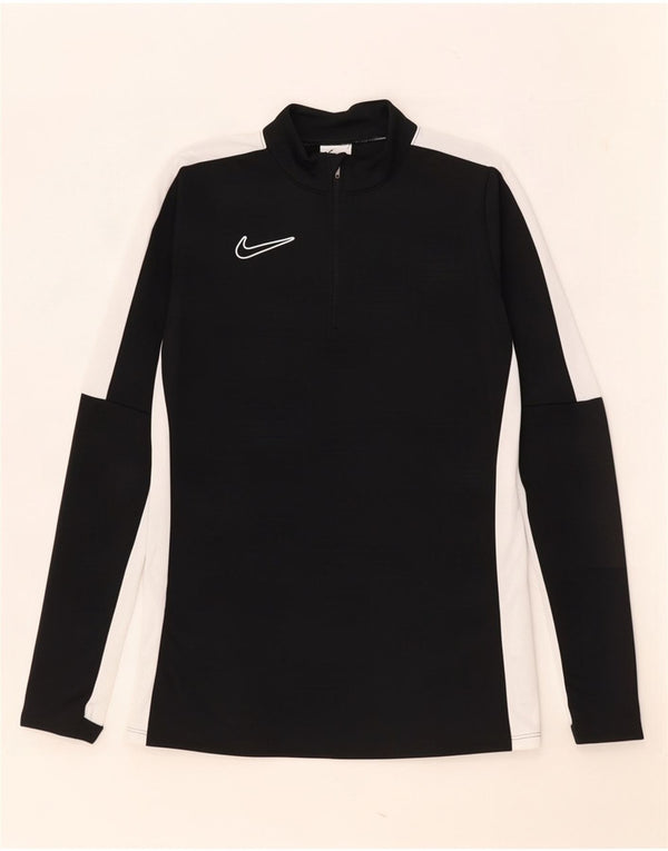 Мужской пуловер с воротником на молнии Nike Dri Fit XS, черный цветной блок
