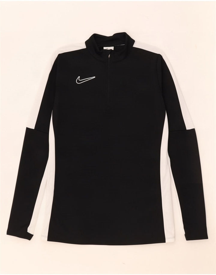 Мужской пуловер с воротником на молнии Nike Dri Fit XS, черный цветной блок