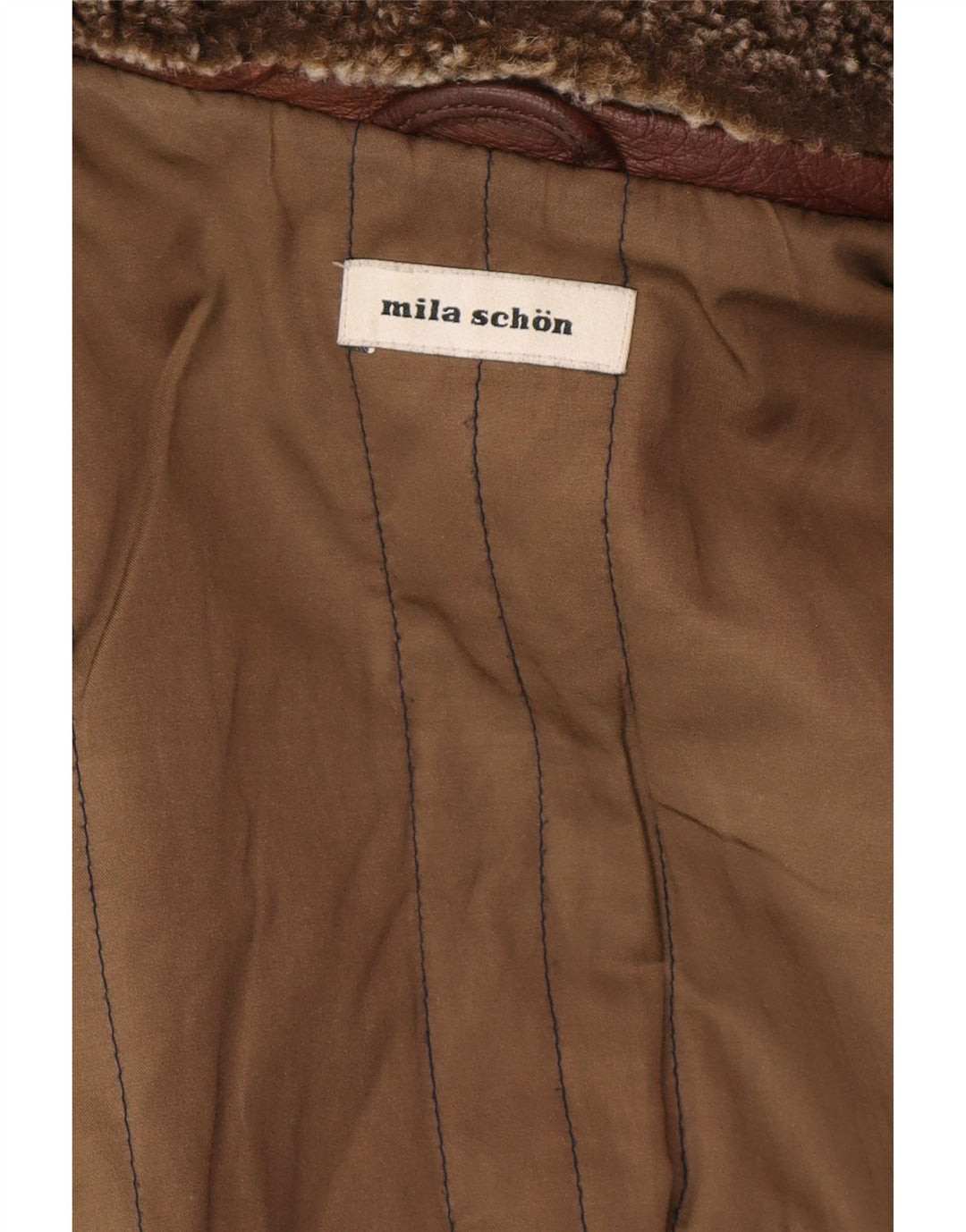 MILA SCHON Мужская кожаная куртка IT 48 Medium Brown Leather