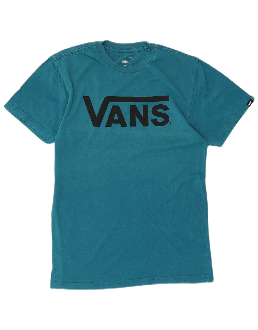 Мужская футболка классического кроя с графическим рисунком VANS, маленький синий хлопок