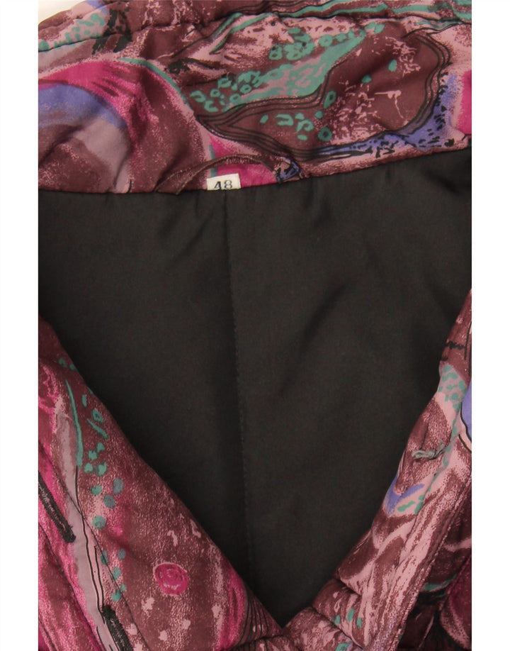 VINTAGE Womens Abstract Pattern Windbreaker Coat EU 48 2XL Burgundy Vintage Vintage and Second-Hand Vintage from Messina Hembry 