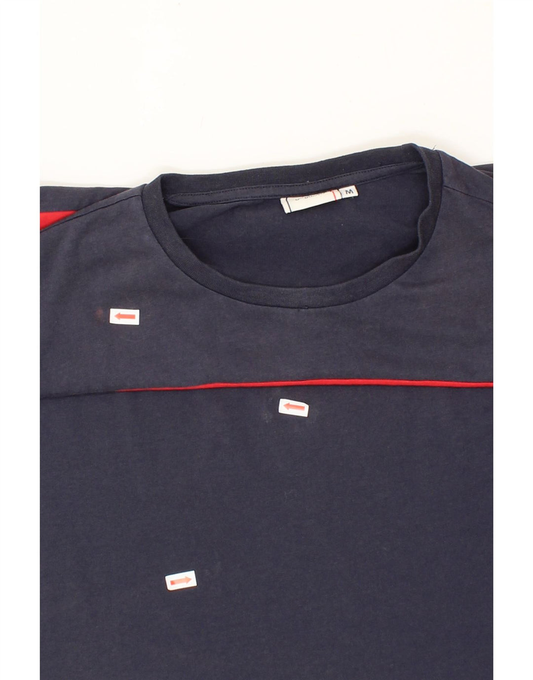 FILA Mens Graphic T-Shirt Top Medium Navy Blue Colourblock Polyester Vintage Fila and Second-Hand Fila from Messina Hembry 